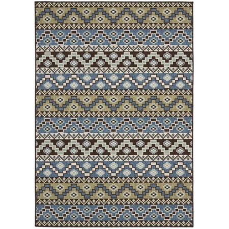 Safavieh Veranda Power Loomed Round Rug- Blue - Creme- 6 ft. 7 in. x 6 ft. 7 in. VER095-0651-7R